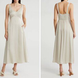 WISHLIST Champagne Satin Midi Slipdress NWT